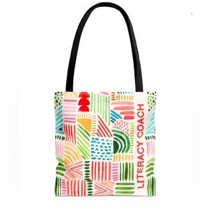 Large Canvas Tote Bag for a Literacy Coach, NEW